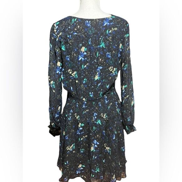 Anthropologie Ruched Floral Mini Dress size large - Picture 5 of 7